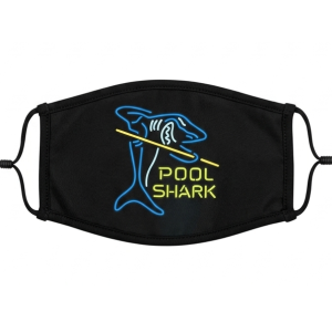 Cue and Shark Logo Mask
