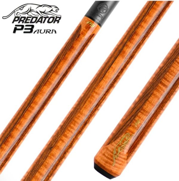 Predator P3 Aura Golden Curly Maple and Bocote No Wrap Pool Cue - Uni-loc